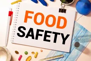 panneau avec écrit food safety